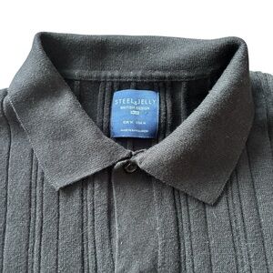 Steel & Jelly Black Polo Shirt Size Medium